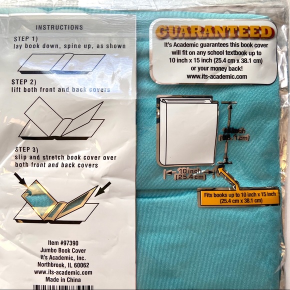 📖 Jumbo Book Cover Stretchy FABRIC & Bookmark Set 📚 Oversized - Picture 3 of 6